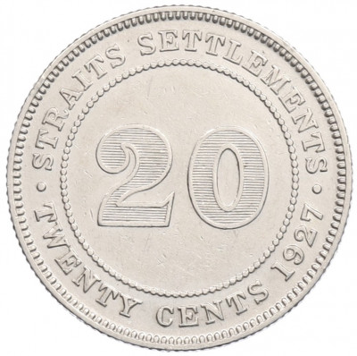 20 центов 1927 года Стрейтс Сетлментс