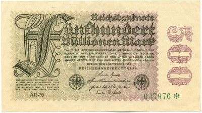 500 миллионов марок 1923 года Германия