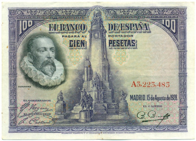 100 песет 1928 года Испания