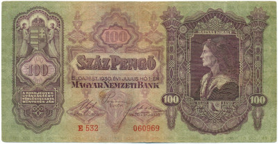 100 пенго 1930 года Венгрия
