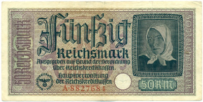 50 рейхсмарок 1940 года Германия (Для оккупированных территорий)