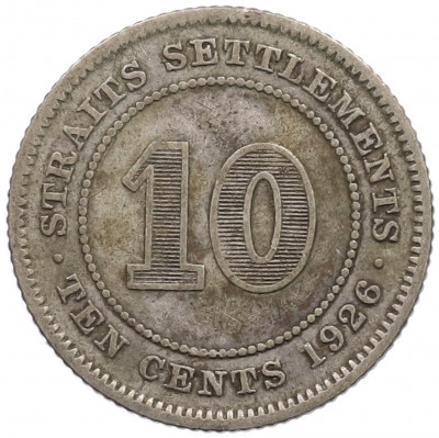 10 центов 1926 года Стрейтс Сетлмент
