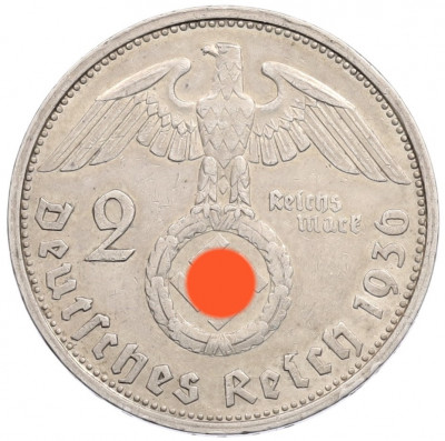 2 рейхсмарки 1936 года G Германия