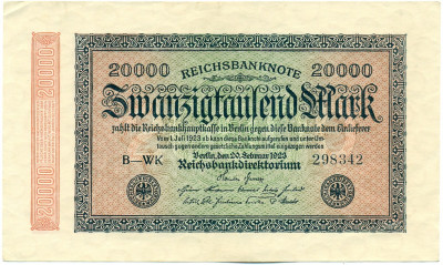 20000 марок 1923 года Германия