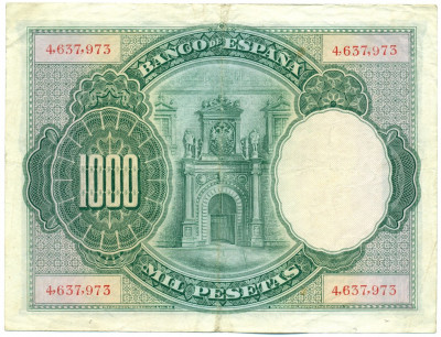 1000 песет 1925 года Испания