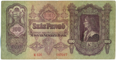 100 пенго 1930 года Венгрия