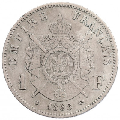 1 франк 1868 года Франция