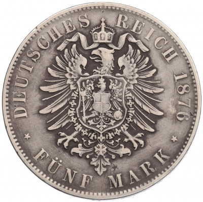 5 марок 1876 года Германия (Бавария)