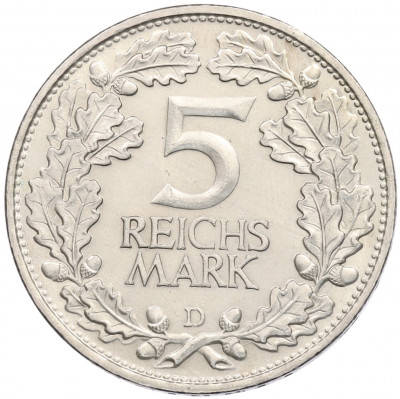 5 рейхсмарок 1925 года D Германия «Тысячелетие Рейнланда»