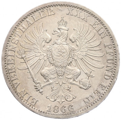 1 союзный талер 1866 года Пруссия