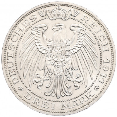 3 марки 1911 года Германия (Пруссия) «Бреславский университет»