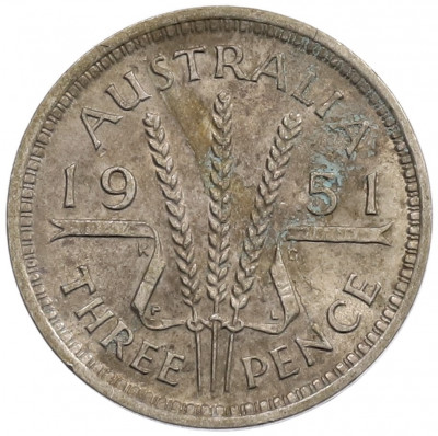 3 пенса 1951 года Австралия