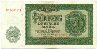 50 марок 1948 года Восточная Германия (ГДР)