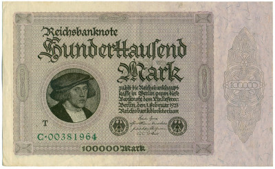 100000 марок 1923 года Германия