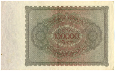 100000 марок 1923 года Германия