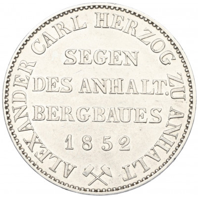 1 талер 1852 года Ангальт-Бернбург