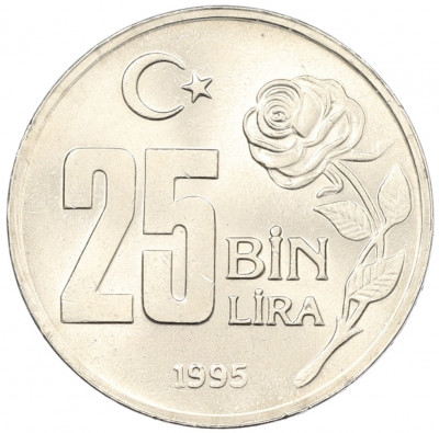 25000 лир 1995 года Турция 