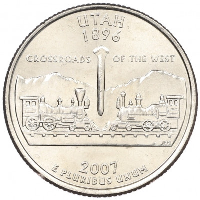 1/4 доллара (25 центов) 2007 года P США «Штаты и территории — Юта»
