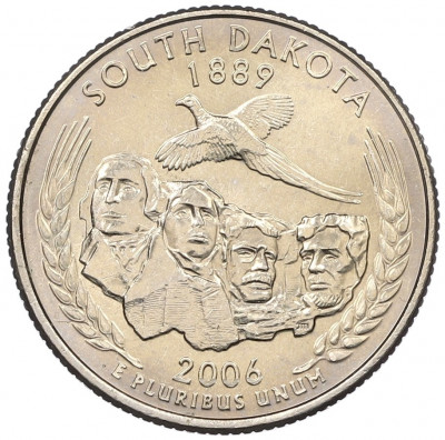 1/4 доллара (25 центов) 2006 года P США «Штаты и территории — Южная Дакота»