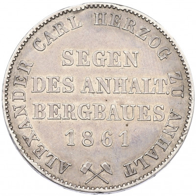 1 талер 1861 года Ангальт-Бернбург