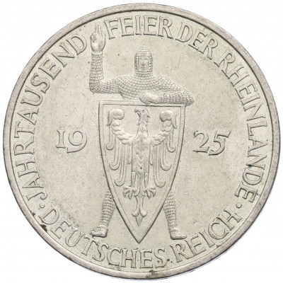 5 рейхсмарок 1925 года А Германия «Тысячелетие Рейнланда»