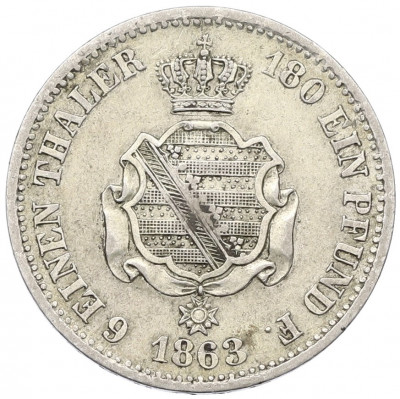 1/6 талера 1863 года Саксония