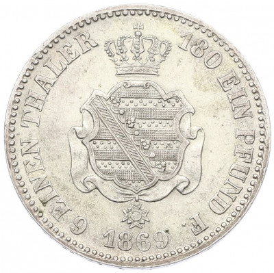 1/6 талера 1869 года Саксония