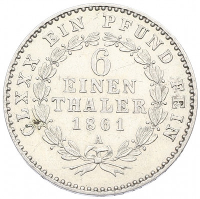 1/6 талера 1861 года Ангальт-Бернбург