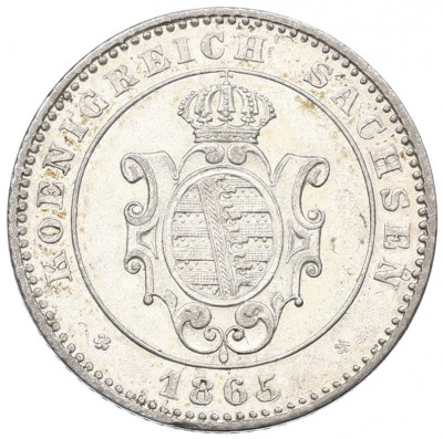 2 новых гроша / 20 пфеннигов 1865 года Саксония