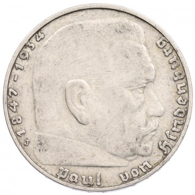 2 рейхсмарки 1937 года J Германия