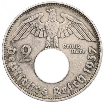 2 рейхсмарки 1937 года D Германия