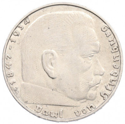 2 рейхсмарки 1938 года J Германия