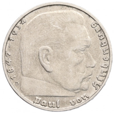 2 рейхсмарки 1938 года D Германия