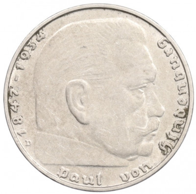 2 рейхсмарки 1939 года D Германия