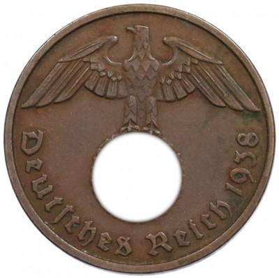 2 рейхспфеннига 1938 года D Германия