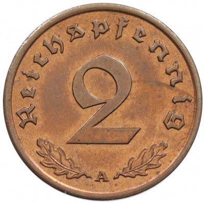 2 рейхспфеннига 1939 года A Германия