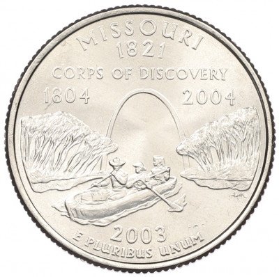 1/4 доллара (25 центов) 2003 года P США «Штаты и территории — Миссури»