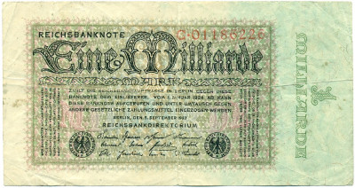 1 миллиард марок 1923 года Германия