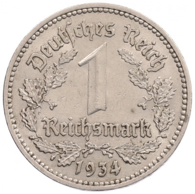 1 рейхсмарка 1934 года А Германия