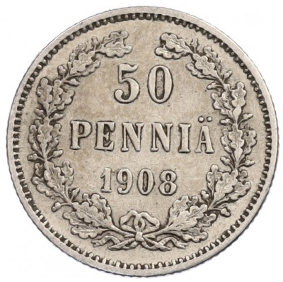 50 пенни 1908 года Русская Финляндия