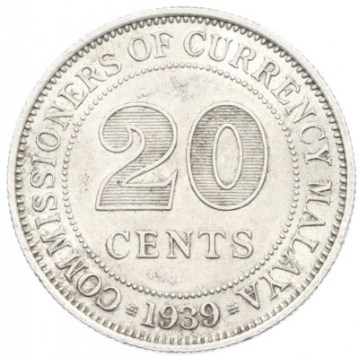 20 центов 1939 года Малайя