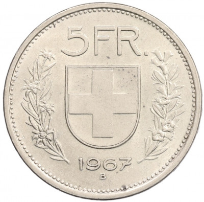 5 франков 1967 года Швейцария
