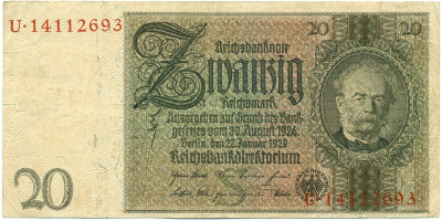 20 рейхсмарок 1929 года Германия
