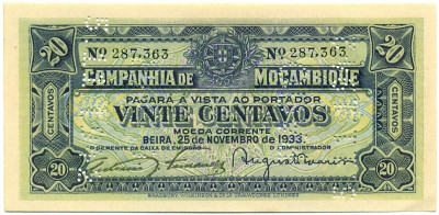 20 сентаво 1933 года Мозамбик