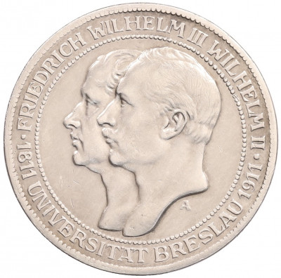 3 марки 1911 года Германия (Пруссия) «Бреславский университет»