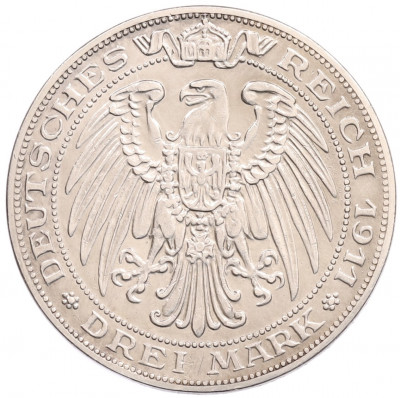 3 марки 1911 года Германия (Пруссия) «Бреславский университет»