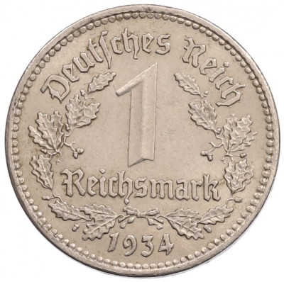 1 рейхсмарка 1934 года F Германия