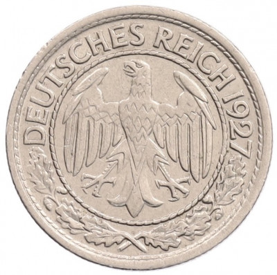 50 рейхспфеннигов 1927 года А Германия