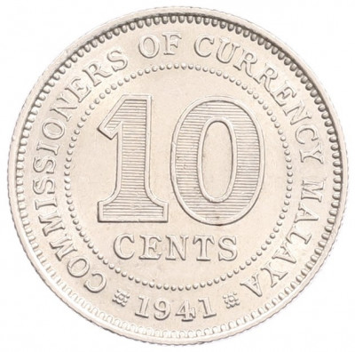 10 центов 1941 года Малайя