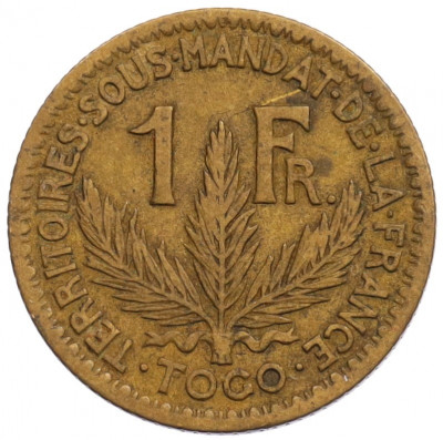 1 франк 1924 года Французское Того